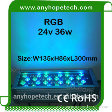 High quality high brightness 36w dmx 512 led color change wall washer